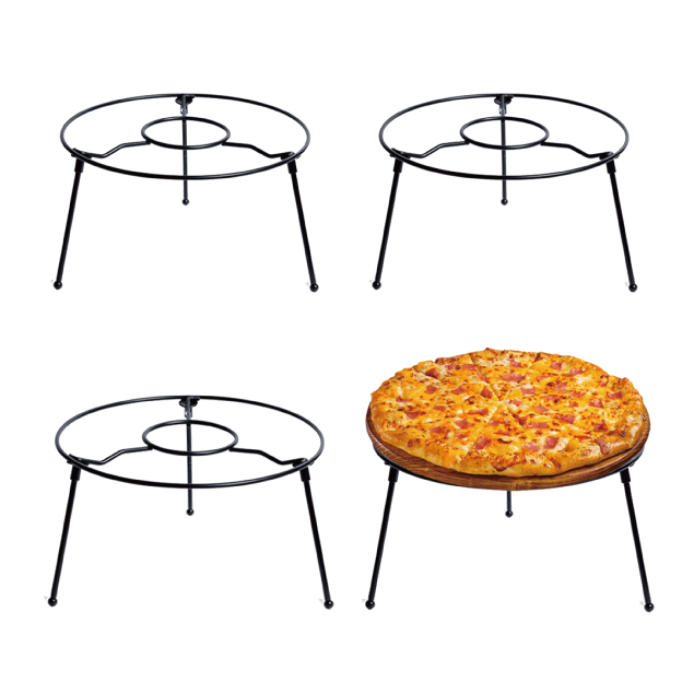 4 Pcs Pizza Stand Holder Rack for Restaurant Home and Party 9 Inch Black